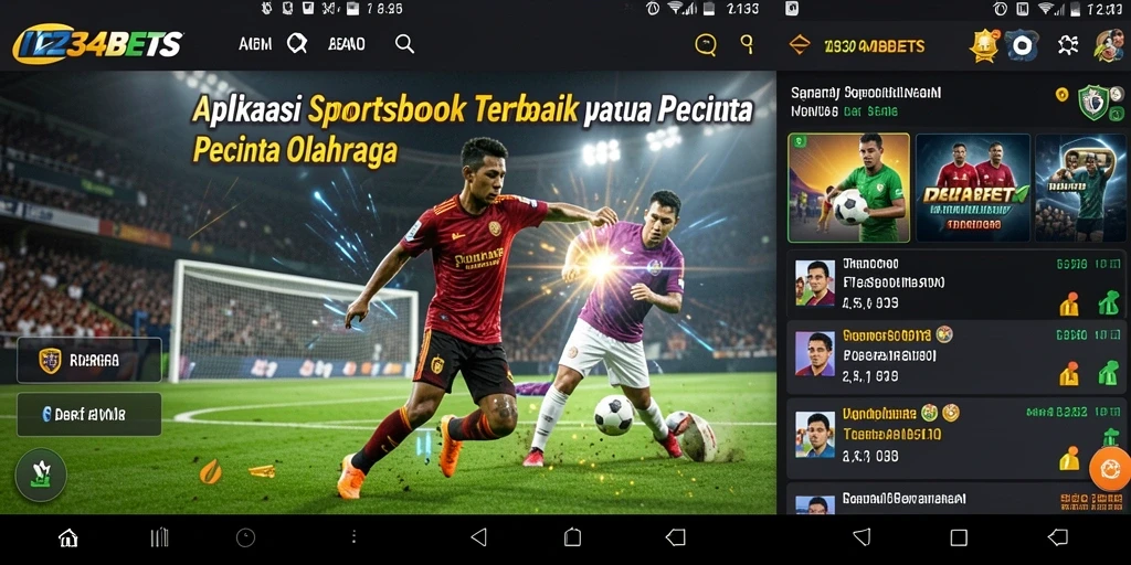 Tampilan utama 1234BETS menampilkan opsi taruhan olahraga yang beragam.
