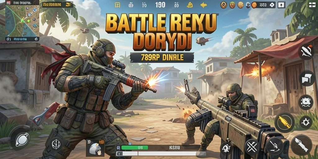 Tangkapan layar dari gameplay seru 789RP di medan pertempuran Battle Royale.