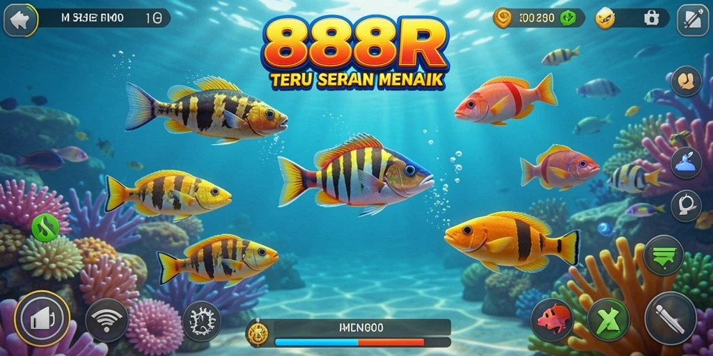 Gameplay mendebarkan dalam 888R Tembak Ikan yang seru.