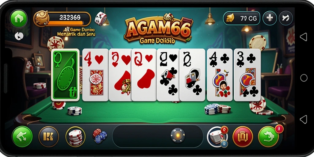 Tampilan gameplay AGAM66 yang seru dan menarik saat bermain Domino.