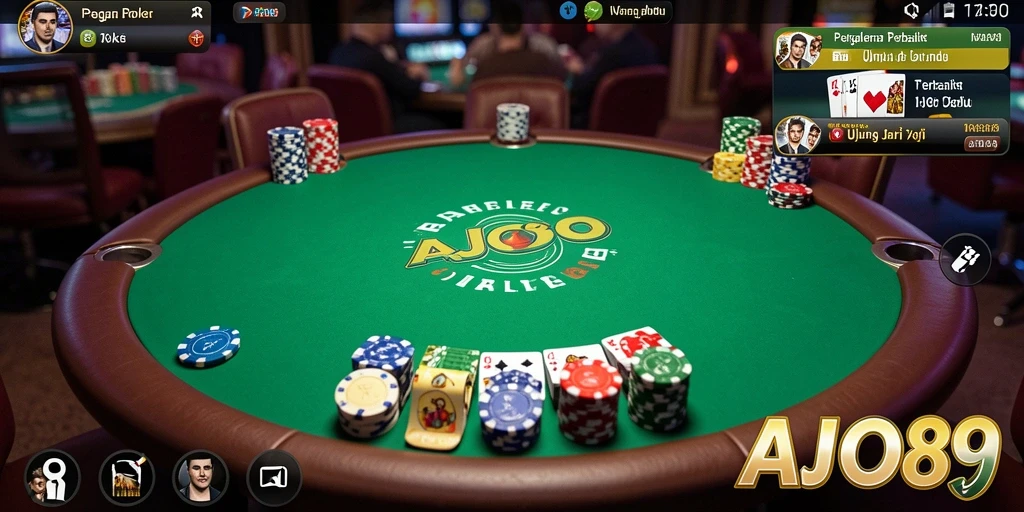 Tampilan gameplay AJO89 yang menarik dan seru dalam permainan poker.