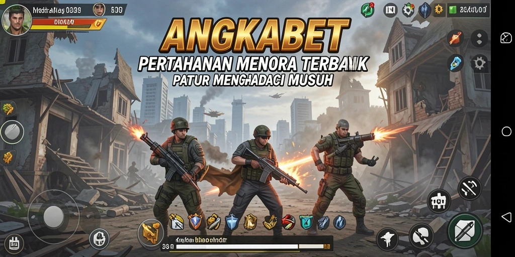 Tampilan seru gameplay Tower Defense ANGKABET dengan menara dan musuh yang beragam.