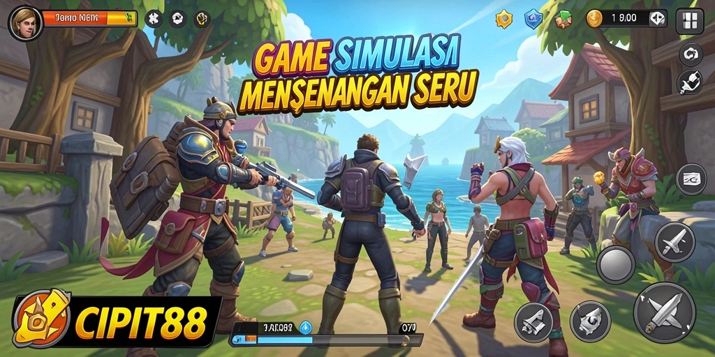 Screenshot menampilkan gameplay seru dari CIPIT88 dengan interaksi karakter.