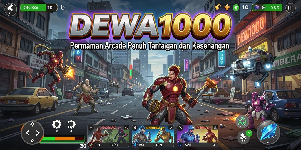 Screenshot gameplay DEWA1000 yang menunjukkan keseruan permainan Arcade.