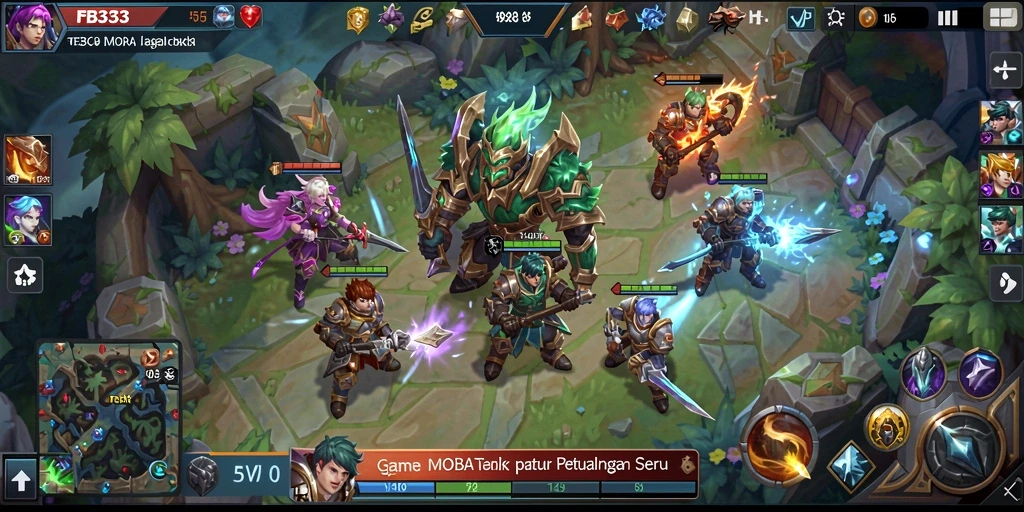 Tangkapan layar FB333 menunjukkan aksi seru dalam pertarungan MOBA.
