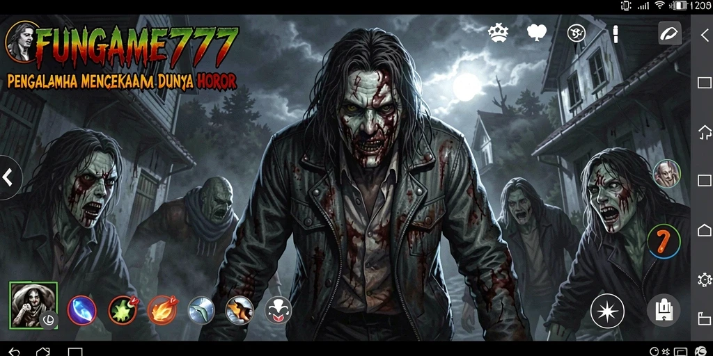 Screenshot utama FUNGAME777 menampilkan momen menakutkan dalam gameplay horor.