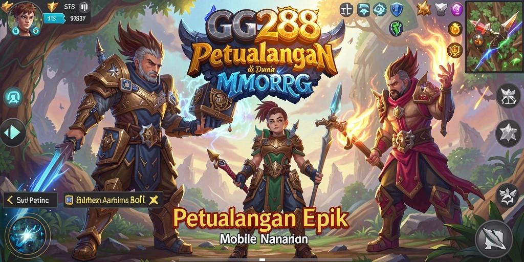 Tampilan gameplay memukau dari GG288, menunjukkan pertempuran epik dan interaksi pemain.