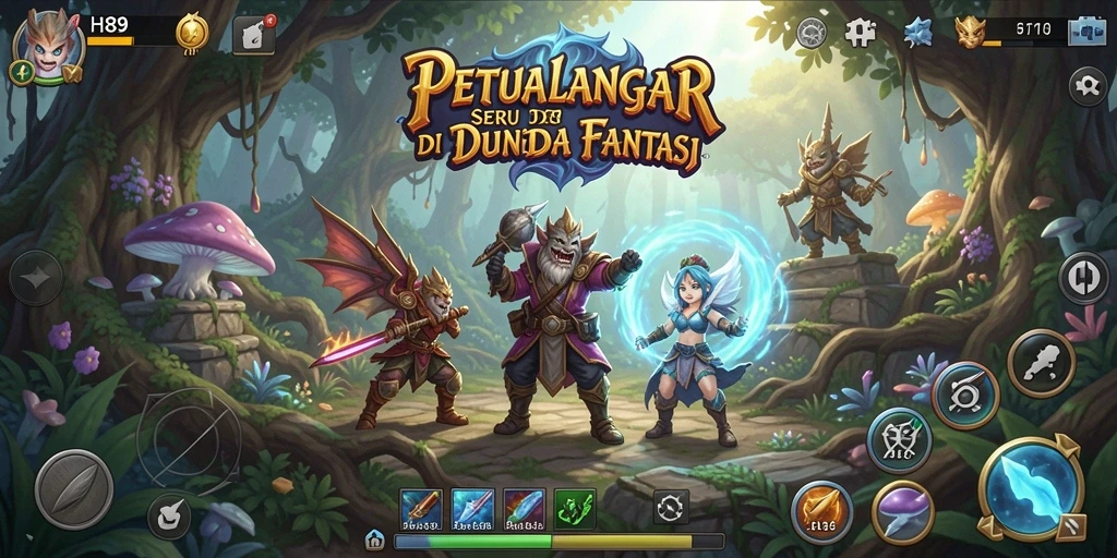 Tangkapan layar utama H89 menampilkan aksi petualangan yang mendebarkan.