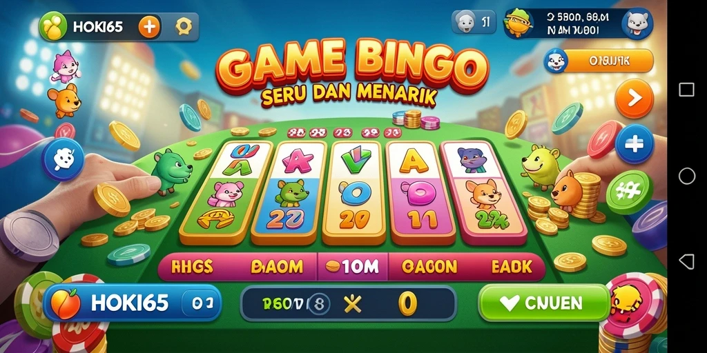 Screenshot gameplay HOKI65 menampilkan keasyikan bermain Bingo.