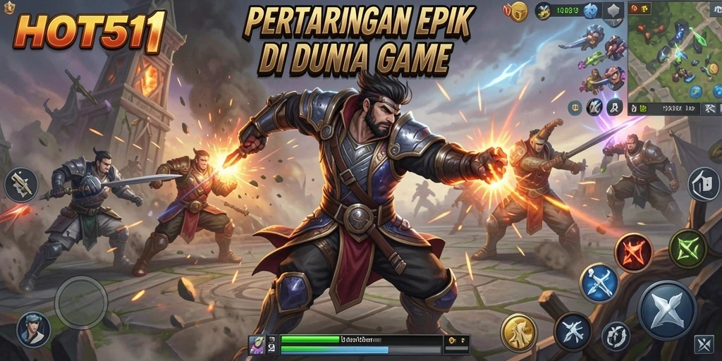 Screenshot menampilkan aksi pertarungan seru dalam HOT51.