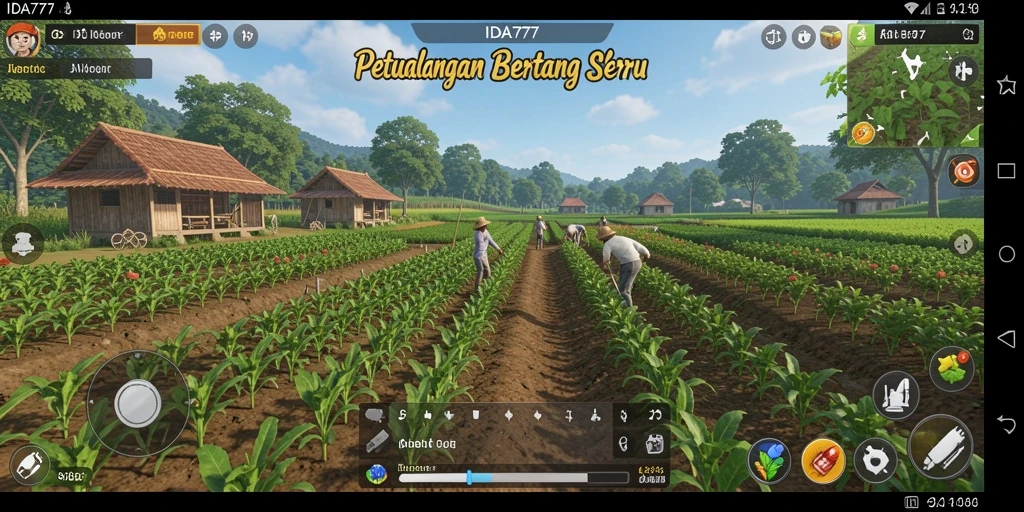 Tampilan gameplay <strong>IDA777</strong> yang memukau dengan aktivitas bertani.