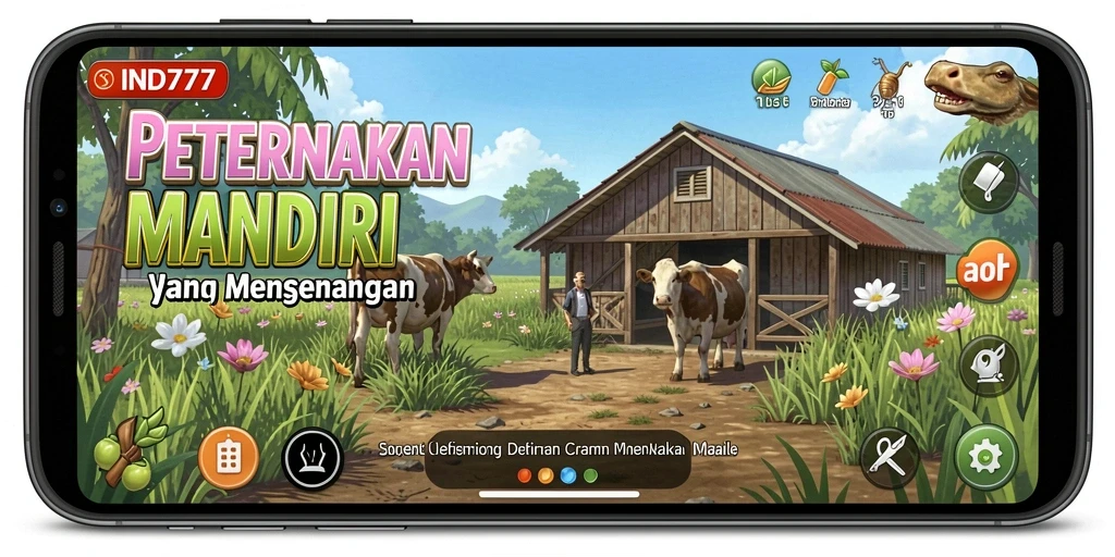 Tampilan gameplay <strong>IND777</strong> yang mengekspresikan dunia pertanian yang ceria.