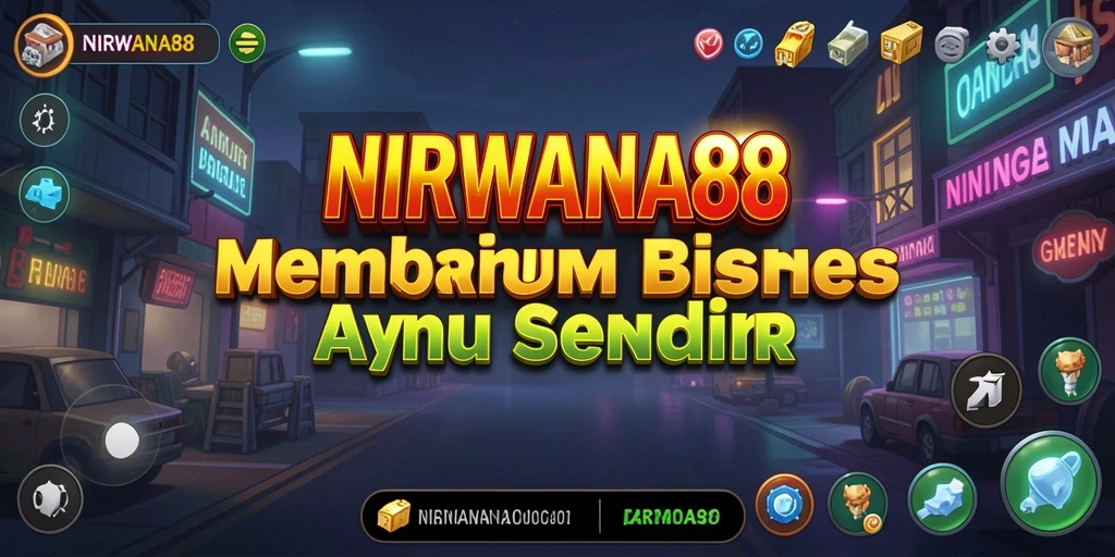Tampilan gameplay yang menampilkan aktivitas pengelolaan bisnis di NIRWANA88.