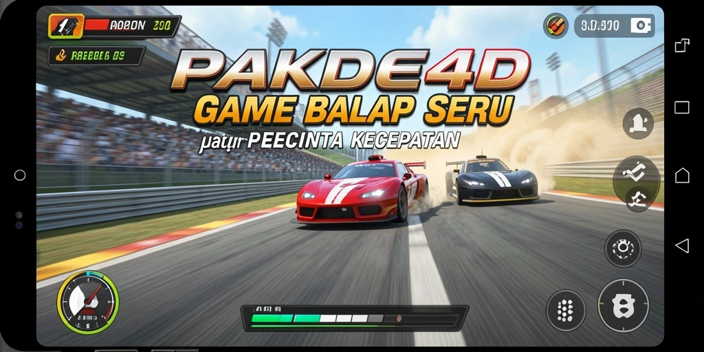 Tampilan gameplay PAKDE4D yang penuh aksi balapan.