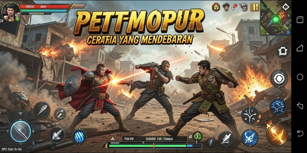 Screenshot PP7 menunjukkan suasana pertempuran intens dalam mode TPS.