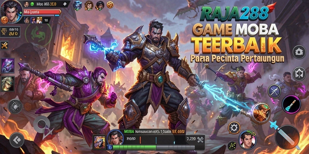 Screenshot gameplay RAJA288 menampilkan pertempuran seru dan karakter yang epik.