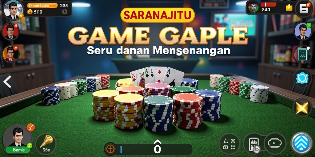 Screenshot gameplay SARANAJITU menampilkan serunya permainan Gaple.