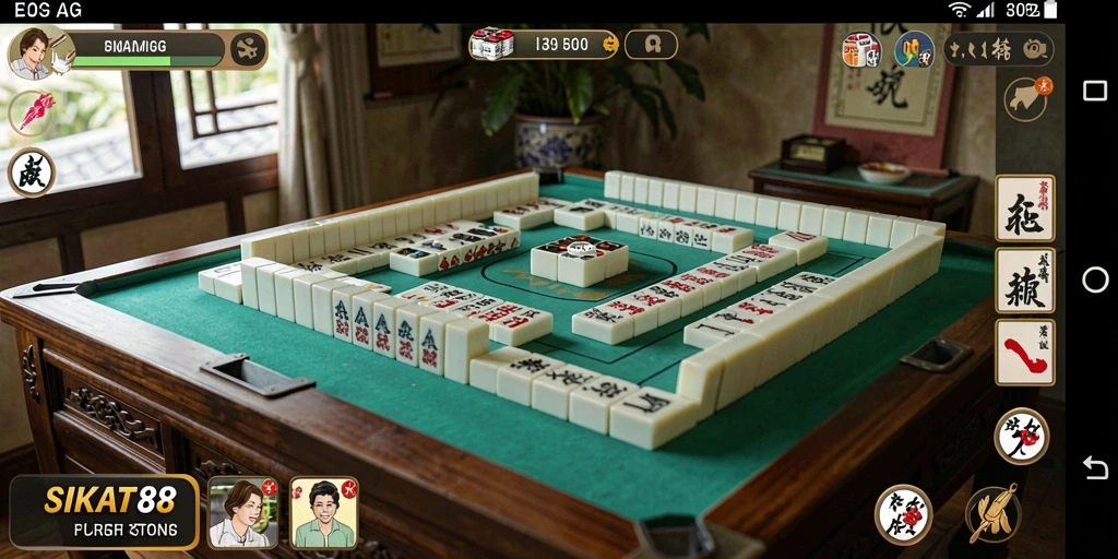 Tangkapan layar gameplay Mahjong SIKAT88 yang menarik.