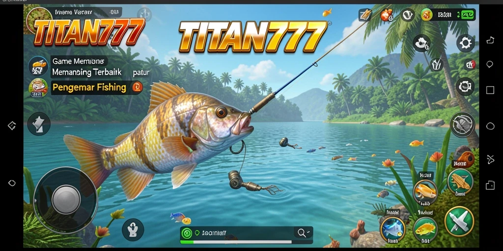 Tampilan gameplay memancing yang menakjubkan di TITAN777.