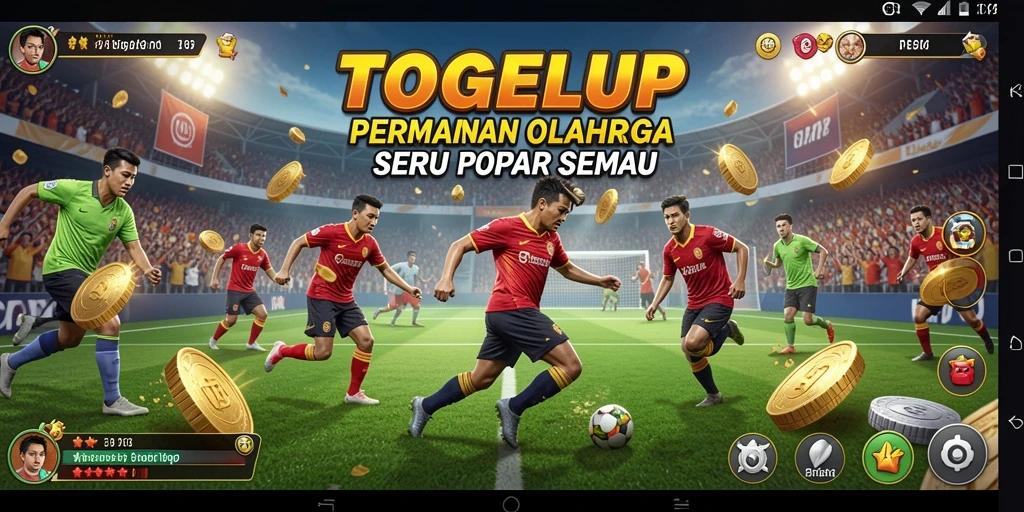 Gameplay seru TOGELUP dengan berbagai pilihan olahraga.