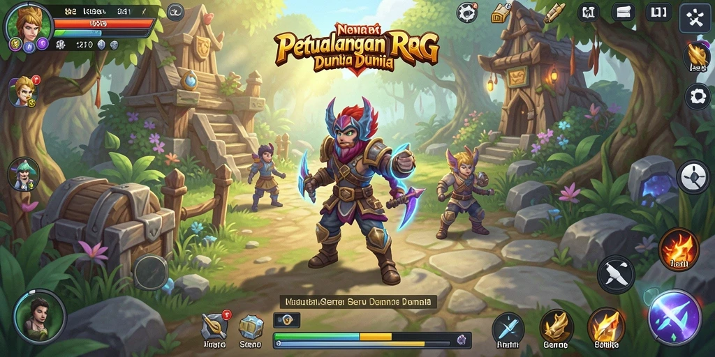 Gameplay V21 menampilkan aksi RPG yang seru dan mendalam.