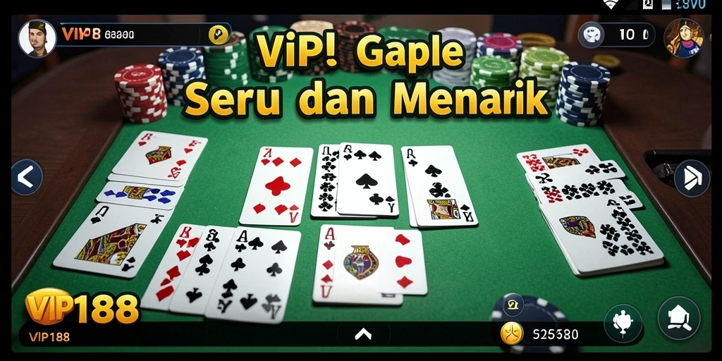 Tampilan gameplay Gaple yang seru dan interaktif di VIP188.